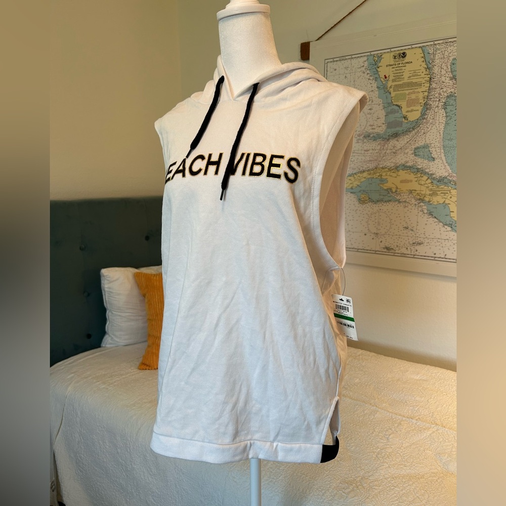 Material Girl White Beach Vibes Swim Coverup